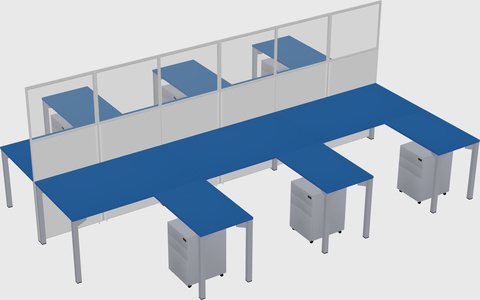 Shared l-shape cubicle