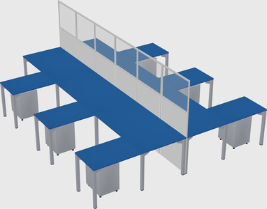 Shared l-shape cubicle