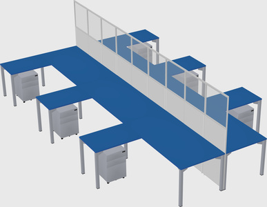 Shared l-shape cubicle