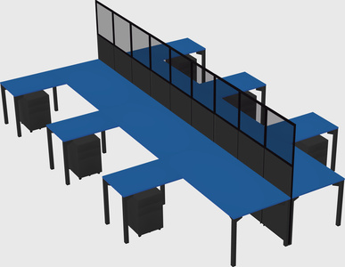 Shared l-shape cubicle