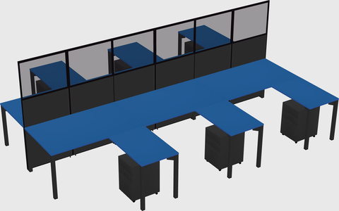 Shared l-shape cubicle