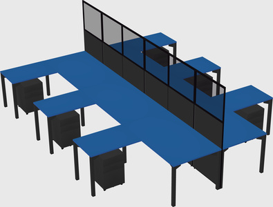 Shared l-shape cubicle