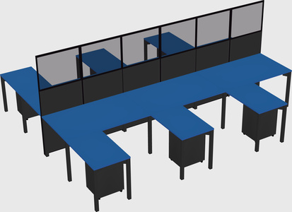 Shared l-shape cubicle