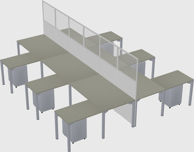Shared l-shape cubicle
