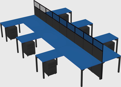 Shared l-shape cubicle