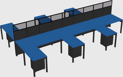 Shared l-shape cubicle