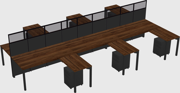 Shared l-shape cubicle