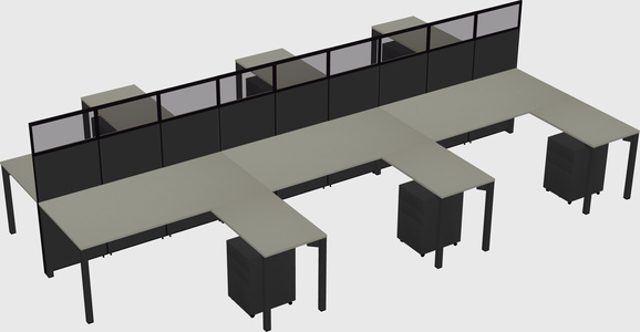 Shared l-shape cubicle