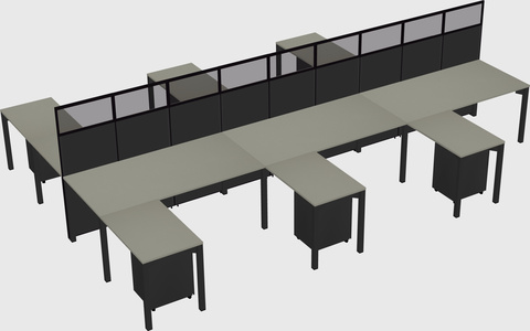 Shared l-shape cubicle