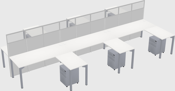 Shared l-shape cubicle