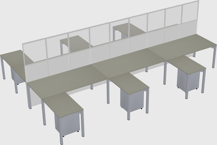 Shared l-shape cubicle