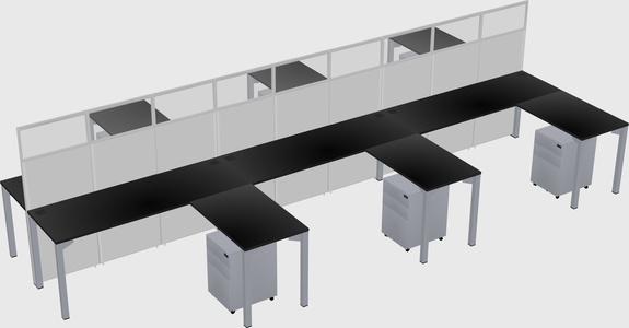 Shared l-shape cubicle