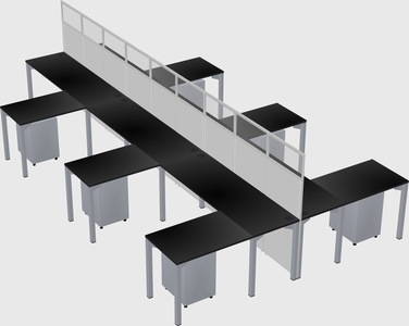 Shared l-shape cubicle