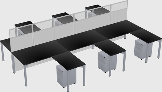 Shared l-shape cubicle
