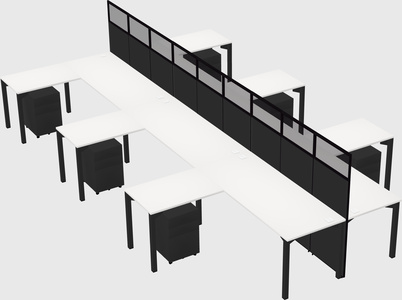 Shared l-shape cubicle