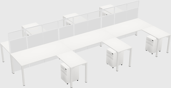 Shared l-shape cubicle