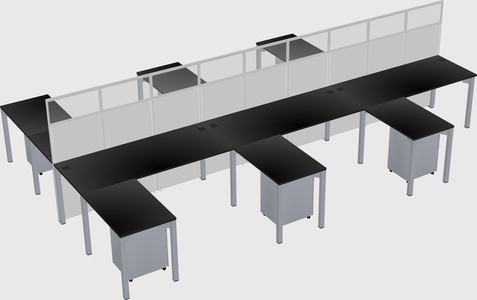 Shared l-shape cubicle