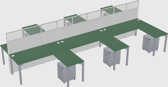 Shared l-shape cubicle