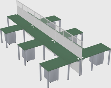 Shared l-shape cubicle