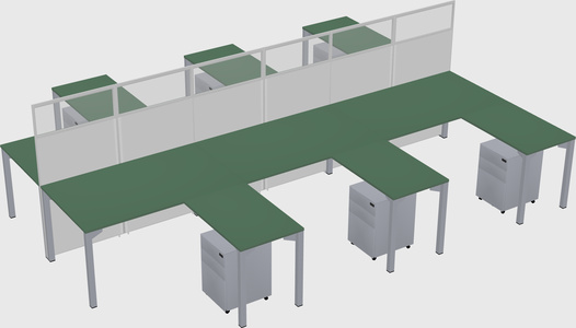 Shared l-shape cubicle