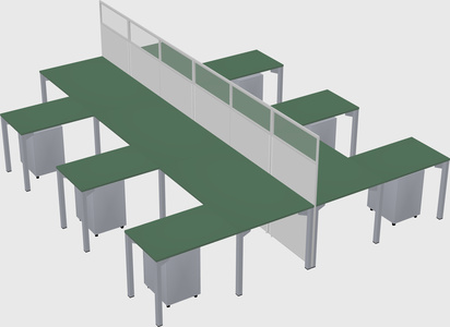 Shared l-shape cubicle