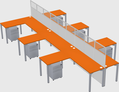 Shared l-shape cubicle