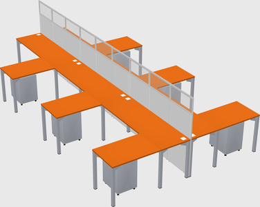 Shared l-shape cubicle