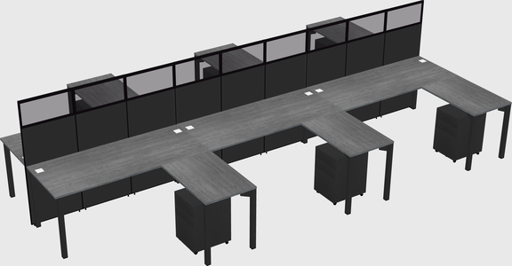 Shared l-shape cubicle