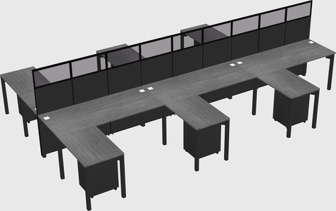 Shared l-shape cubicle