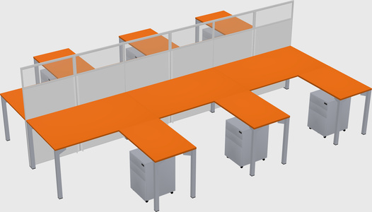 Shared l-shape cubicle