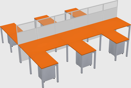 Shared l-shape cubicle