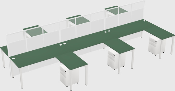 Shared l-shape cubicle