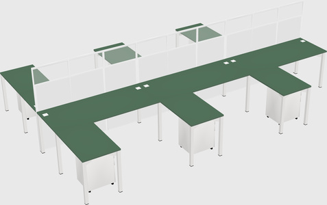 Shared l-shape cubicle