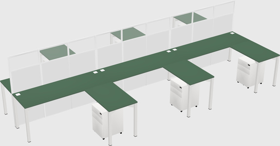 Shared l-shape cubicle