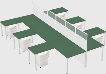 Shared l-shape cubicle
