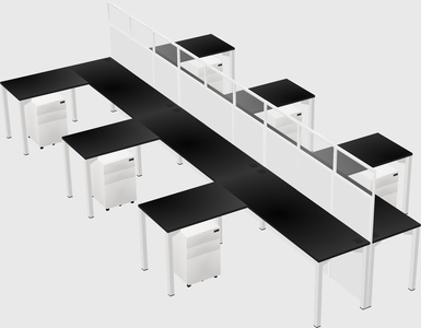 Shared l-shape cubicle