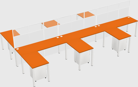 Shared l-shape cubicle