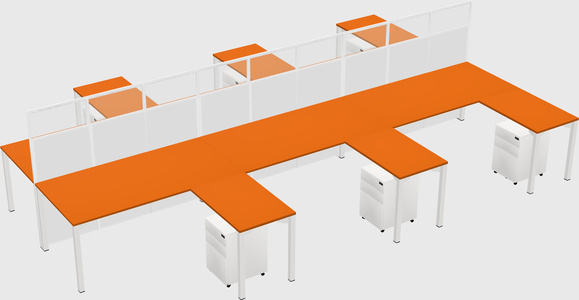 Shared l-shape cubicle