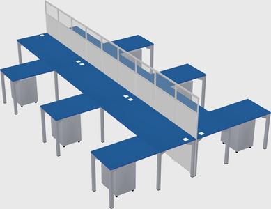 Shared l-shape cubicle