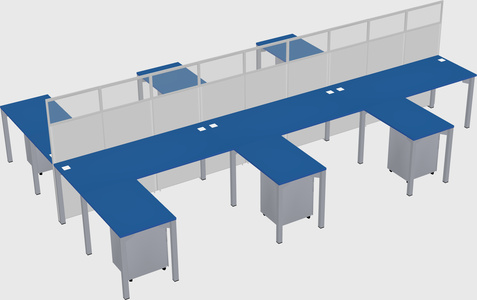 Shared l-shape cubicle