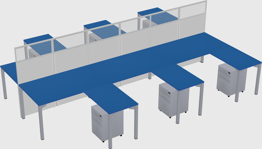 Shared l-shape cubicle