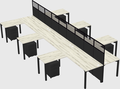 Shared l-shape cubicle