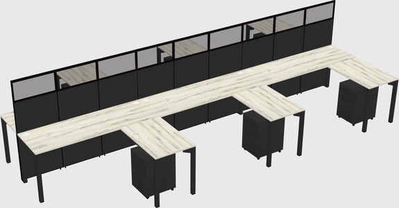Shared l-shape cubicle