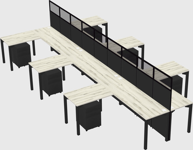 Shared l-shape cubicle