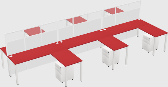 Shared l-shape cubicle