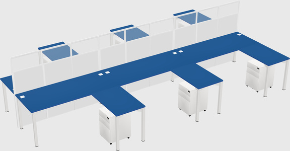 Shared l-shape cubicle