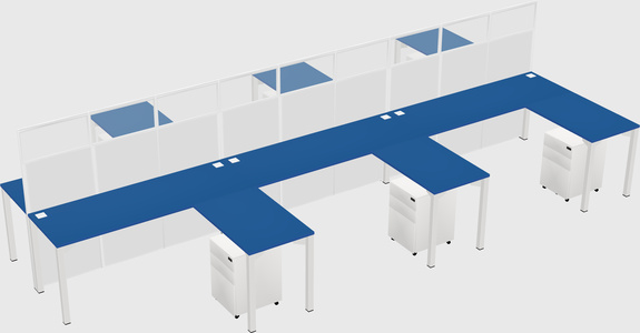 Shared l-shape cubicle
