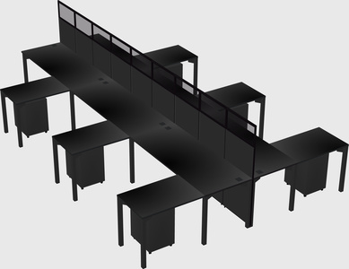 Shared l-shape cubicle