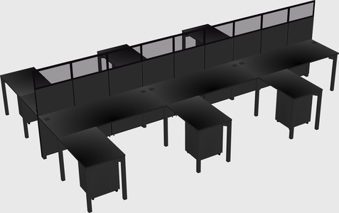 Shared l-shape cubicle