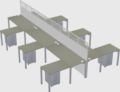 Shared l-shape cubicle